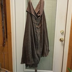 Silk and cotton skirt doubled layered